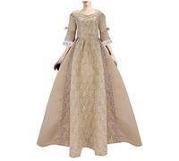 Générique Robe Renaissance, Reine Femme Victorienne Costume Halloween Squelette Deguisement Corset Moyen Age Vintage Tenue Gothique Femmes Cosplay Moyen Age Victorian Era (Beige,5XL)