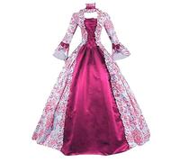 Générique Robe RéTro MéDiéVale Femme avec Manches Trompette, Robe MéDiéVale Renaissance Gothique Maxi Costume Cosplay Halloween VêTements Halloween Femme Gothique Romantique Deguisement Dinosaure