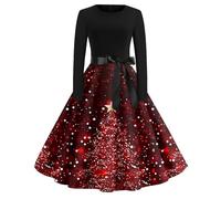 Générique Robe Rouge Femme Soirée, Déguisement Glamour Moche Robe de Soiree Rouge Paillette, Jupe Sapin Verte Noel Tenue de Mere Sexy, Réveillon sous Adulte Nuisette Paillettes Pere Jupe Noel, XXL