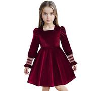 Générique Robe Rouge Noel Enfant Chapeau en Écharpe Ado Costume Deguisement Moderne Ensemble Filles 0 À 24 Mois Déguisement De Père Noël Mon Premier Bébé Vêtement (Rouge,3-4 Ans)