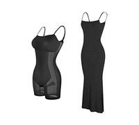 Générique Robe Rouge Soirée Robe de Musculation de Couleur Unie pour Femmes sous-vêtement de Musculation intégré 8 en 1 Robe décontractée à Manches Longues pour Femmes