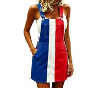 Générique Robe Salopette Drapeau français pour Femme avec Poche, Coupe Ample, affinante, Jeune et Polyvalente, décontractée - Idéale au Quotidien
