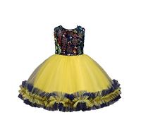 Générique Robe Sequin Fille,Enfants en Bas ÂGe BéBéS Filles Printemps ÉTé Manches Paillettes Robe À Paillettes pour La Performance Enfants Robe Formels Jolies Filles Arc Robes (Blue, 7-8 Years)