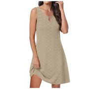 Générique Robe SoiréE Femmes Robe de Plage Mode Rayure sans Manches Dos Nu Camisole Plage Mini