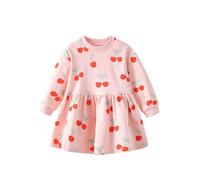 Générique Robe Soiree Fille,Robe DéContractéE à Imprimé Floral Manches Longues Col Rond Coupe TrapèZe Tenue De SoiréE pour L'Automne Et l'hiver (4-5 Years)