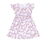 Générique Robe Soiree Princesse Robe décontractée à imprimé Baseball pour Filles,avec Volant,Tenue d'été ludique pour Tout-Petits et Petites Filles