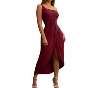 Générique Robe Soiree Robe de Plage élégante à Une épaule,Ourlet asymétrique asymétrique,Style Vacances décontracté sans Manches et Fente