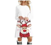 Générique Robe Sweat Robe Hiver Manches Longues Saison des Fêtes Aux Couleurs De Noël pour Les Repas De Fête Bonheur des Fêtes comme Un Cadeau La Maison À La Fête