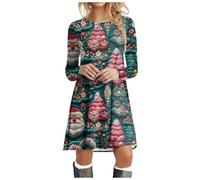 Générique Robe Sweat Robe Hiver Manches Longues Saison des Fêtes Aux Couleurs De Noël pour Les Repas De Fête Bonheur des Fêtes comme Un Cadeau La Maison À La Fête