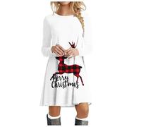 Générique Robe Sweat Robe Hiver Manches Longues Saison des Fêtes Aux Couleurs De Noël pour Les Repas De Fête Bonheur des Fêtes comme Un Cadeau La Maison À La Fête