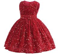 Générique Robe Tout-Petit Fille sans Manches Unie Danse Fête Vêtements Robe Décontractée Petite De Soirée Princesse Fille Noël Halloween Jupe Tutu Enfant Carnaval