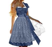 Générique Robe Traditionnelle Dirndl pour Femme Tenue Fete de La Biere Robe Traditionnelle Bavaroise Costume Femme Moyen Age Maid Tyrolienne Deguisement Adulte Alsacienne