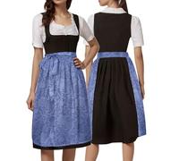 Générique Robe Traditionnelle Midi Courte Dirndl,Costume de Fille Festival bière D'Octobre Carnaval Set Genoux Dirndl Costume Allemand Mode Vêtements D'oktobre