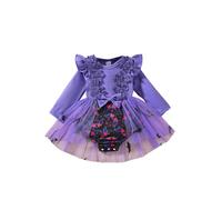 Générique Robe Vampire Halloween Fille,My First Tenues Fille 12 Ans Avec Manches Courte Costume Enfant Horreur De Sorcière Médièvale Deguisement Mois Cosplay Ensemble (Violet,6-9 mois)