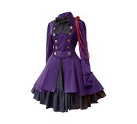 Générique Robe Victorienne Femme à Manches Longues Collier Carré Vintage Médiévales avec Corset Patchwork Robes de Bal Steampunk Gothique Medieval Deguisement Adulte Grande Taille
