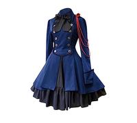 Générique Robe Victorienne Femme à Manches Longues Collier Carré Vintage Médiévales avec Corset Patchwork Robes de Bal Steampunk Gothique Medieval Deguisement Adulte Grande Taille