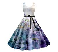 Générique Robe Vintage Années 50 Pin Up Femme Crayon,Rétro Robe De Soiree Chic Et Élégant Col Rond Robe De Cocktail Vintage Robe Année 50S Pin-Up Rockabilly Swing Robe De Bal Quick Dry