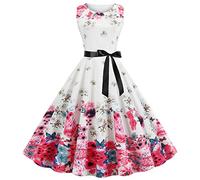 Générique Robe Vintage Années 50 Pin Up Femme Crayon,Rétro Robe De Soiree Chic Et Élégant Col Rond Robe De Cocktail Vintage Robe Année 50S Pin-Up Rockabilly Swing Robe De Bal Élégante