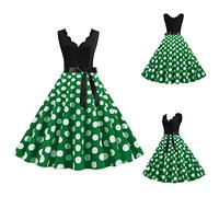 Générique Robe Vintage AnnéEs 50 Pin Up Femme ImpriméE à Pois Mi Longue EléGante Style 1950'S Audrey Hepburn Froncé à Volants Robe AnnéE 60 Rockabilly Oversize l'ourlet Comfort