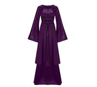 Générique Robe Violette Renaissance Médiévale Déguisement Zombie Femme Hallowen Demon Costume Citrouille Petit Sexy Cape Sorcier Longue Cosplay Deguisement Halloween Femme M