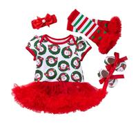 Générique Robes BéBé Fille, BéBéS Filles NoëL Tutu Jolie Robe à Manches Longues Tenues La Fille A La Robe RayéE Pull Noel Noel | VêTements De NoëL BéBé