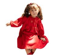 Générique Robes BéBé Fille, Robe De Noel Enfant My 1st Christmas Romper Bodysuit Costume de Noël Manches Longues Robe Princesse Robes SoiréE NoëL | Tenues Parti Rouge 1-4 Ans
