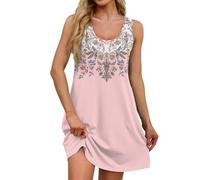 Générique Robes D’Été pour Les Femmes Plage Casual Soleil sans Manches | Robe De Soleil Mini Housse Florale Avec Poches