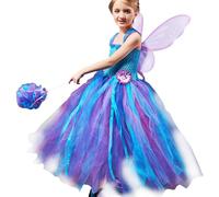 Générique Robes De Fée Pour Filles | Robe De Fête De Concours Avec Ailes - Costume De Princesse Fée | pour Maquillage Scène Performance Cosplay Fête Festival Noël Vacances Fierté