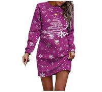 Générique Robes de Noël pour femmes robes vintage à manches courtes ornées de dentelle robes noires imprimées au style kitsch parfaites pour les cocktails et les fêtes de Noël