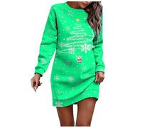 Générique Robes de Noël pour femmes robes vintage à manches courtes ornées de dentelle robes noires imprimées au style kitsch parfaites pour les cocktails et les fêtes de Noël