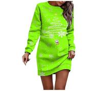 Générique Robes de Noël pour femmes robes vintage à manches courtes ornées de dentelle robes noires imprimées au style kitsch parfaites pour les cocktails et les fêtes de Noël