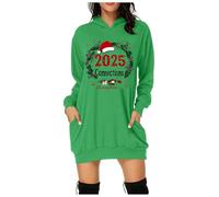 Générique Robes De Noël Robe Pull Moche Noel Femme Vêtements pour Femmes Laine Hiver en Laide Imprimée Noire Cocktail Et Fête Sweat Tenue Light Vert L