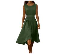 Générique Robes d'été Chic et élégante pour Femme, col V, Manches Courtes, Coupe Empire, Mini, Taille Haute, décontracté, idéale pour Une soirée, Un Mariage Un dîner. Jupe Taille Haute Bleu (XL)