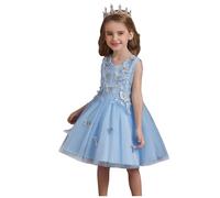 Générique Robes Enfant Fille Ceremonie Robe Enfant Fillette de Bas Age Tie-Dye A-Line Col Rond Été Robe de Voyage Bapteme Fille Robe Chic Robe Casual 2-7 Ans Enfants Été Princesse Fête Mariage
