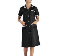 Générique Robes Tunique Médicale Femmes Blouse Medicale Femmes Banche Manches Courtes Uniforme de Travail Robes Blouses Infirmiere Femme Professionnelle Uniforme D'Infirmière de Travail Pas Cher