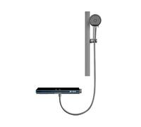 Générique Robinet de Baignoire Mural Gris avec Affichage LED Effet Cascade Mitigeur de Douche avec Barre de Douche Rigide Et Kit de Fixation