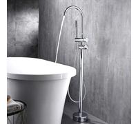 Générique Robinet de Baignoire sur Pied Chromé avec Rotation à 360° pour Eau Chaude Et Froide en Laiton