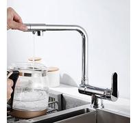 Générique Robinet de Cuisine Chromé à 3 Voies avec Bec Pivotant à 360° Et Bec Rabattable Modèle B à Une Seule Fonction