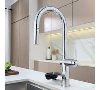 Générique Robinet de Cuisine Extractible avec Joint Torique en Laiton Chromé Pivotant à 360° Eau Chaude Et Froide