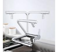 Générique Robinet de Cuisine Pliable en Laiton à 3 Voies Robinet d'eau Potable à Double Mode avec Filtre à Eau à 3 Voies Robinet D'Évier de Cuisine Chromé A