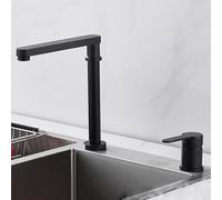 Générique Robinet de Cuisine Pliable pour Camping-Car Noir avec Lunette Avant Rabattable Et Système de Levage Gain de Place Mitigeur de Cuisine 2 Trous Mode Simple