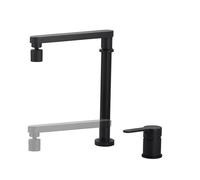 Générique Robinet de Cuisine Pliable pour Évier de Camping-Car Noir à Levier Relevable Gain de Place pour La Vitre Avant Mitigeur de Cuisine Monocommande Pliable Double Mode