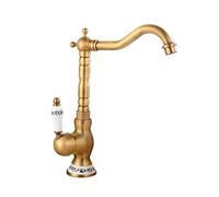 Générique Robinet de Salle de Bain Vintage, mitigeur d'évier monotrou, Robinet de lavabo pivotant à 360°, Construction en cuivre Massif, Style Antique, idéal pour Les salles de Bain Modernes