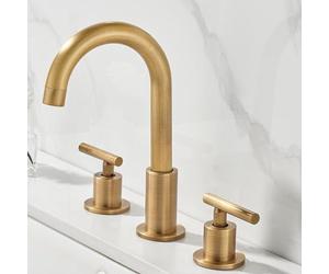 Générique Robinet de Salle de Bains Mitigeur de Lavabo 3 Trous en Laiton Antique avec Eau Chaude Et Froide - B