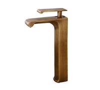 Générique Robinet de Salle de Bains Robinet Mitigeur de Lavabo Cascade Haut en Laiton Mitigeur Monotrou Style Antique Robinet de Lavabo à Valve Céramique Anti-Fuite d'eau