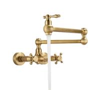 Générique Robinet de Salle de Bains Robinet Mitigeur de Lavabo en Laiton Antique Robinet de Cuisine Pliable Robinet de Remplissage Mural avec Bras Articulé à Double Articulation - A