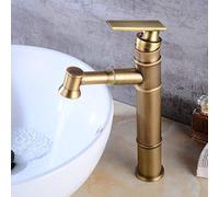 Générique Robinet de Salle de Bains Robinet Mitigeur de Lavabo Haut Robinet de Lavabo en Laiton Antique à Douchette Extractible Robinet de Lavabo Monotrou Eau Chaude/Eau Froide