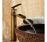 Générique Robinet de Salle de Bains Robinet Mitigeur de Salle de Bain Style Antique Robinet Mitigeur de Lavabo Haut Style Cascade Eau Chaude Et Froide