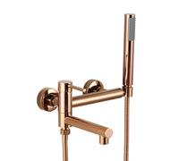 Générique Robinet Mitigeur de Baignoire Robinet de Baignoire Mural en Or Rose avec Douchette à Main Robinet de Douche à Levier Unique avec Tuyau de Douche en PVC de 150 Cm