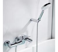 Générique Robinet Mitigeur de Baignoire Robinet de Douche Mural en Chrome avec Douchette à Main Et Flexible de Douche